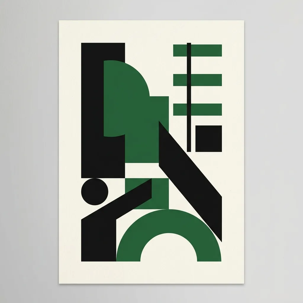 Composición Vertical Bauhaus por Nano Banana
